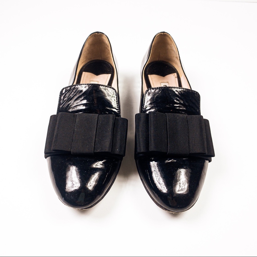 Miu Miu Loafers Jeweled Patent Leather Flats Black - Picture 4 of 7